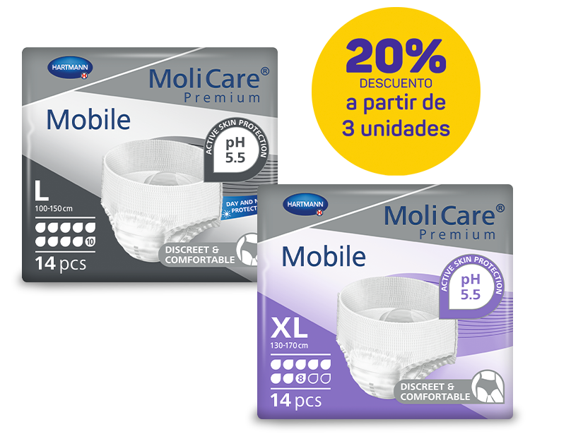 20% descuento a partir de 3 unidades con MoliCare Premium Mobile