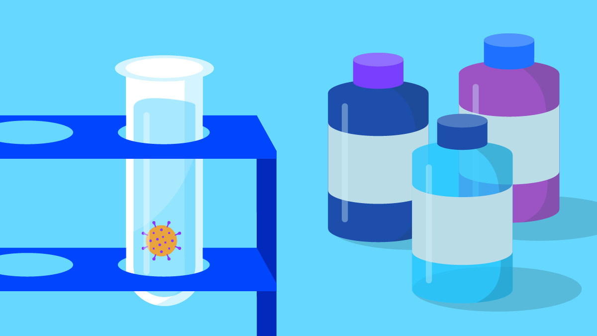  Illustration of pathogens in a test tube