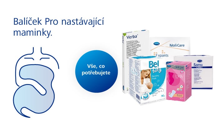 Balíček pro maminky s vložkami MoliCare, Bel a pomůckami HARTMANN