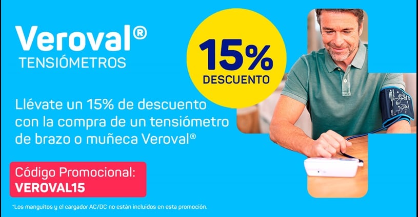 15 porciento de descuento en la compra de un tensiómetro Veroval con el código VEROVAL5 - HARTMANN Direct